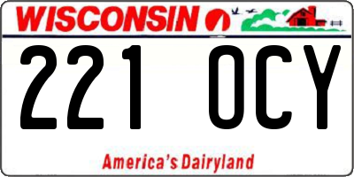 WI license plate 221OCY
