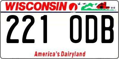 WI license plate 221ODB