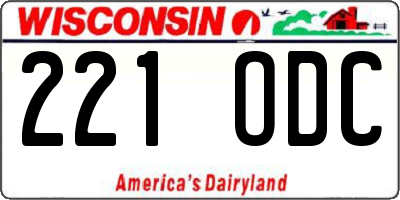 WI license plate 221ODC