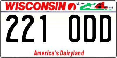 WI license plate 221ODD
