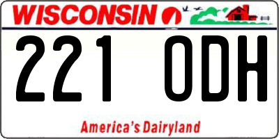 WI license plate 221ODH