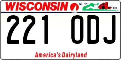 WI license plate 221ODJ