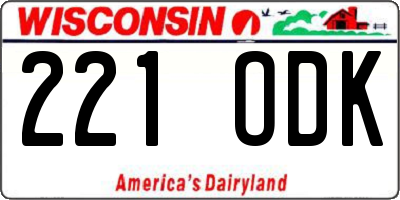 WI license plate 221ODK