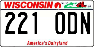 WI license plate 221ODN