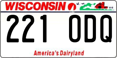 WI license plate 221ODQ