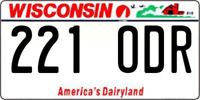 WI license plate 221ODR