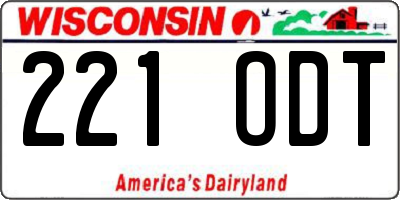 WI license plate 221ODT