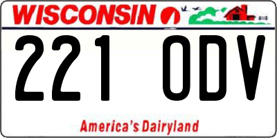 WI license plate 221ODV