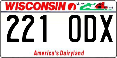 WI license plate 221ODX