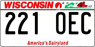 WI license plate 221OEC