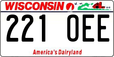 WI license plate 221OEE