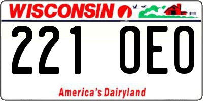 WI license plate 221OEO