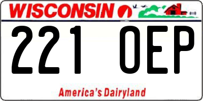 WI license plate 221OEP