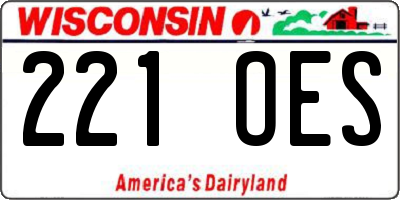 WI license plate 221OES