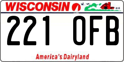 WI license plate 221OFB