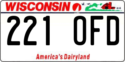WI license plate 221OFD