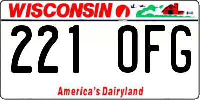 WI license plate 221OFG