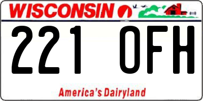 WI license plate 221OFH
