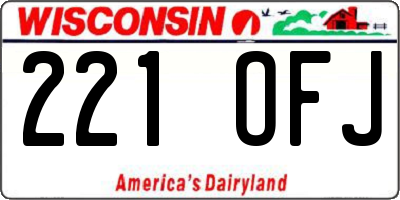 WI license plate 221OFJ