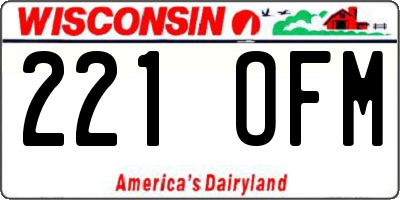 WI license plate 221OFM