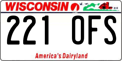 WI license plate 221OFS
