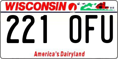 WI license plate 221OFU