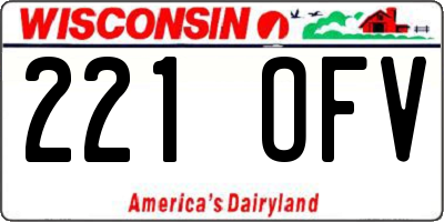 WI license plate 221OFV