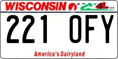 WI license plate 221OFY