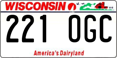 WI license plate 221OGC