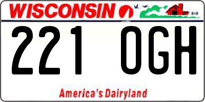 WI license plate 221OGH