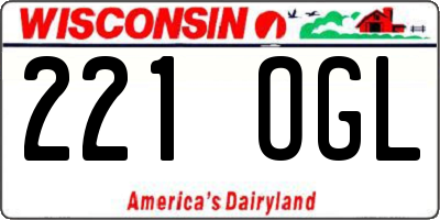 WI license plate 221OGL