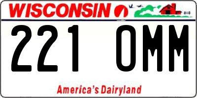 WI license plate 221OMM