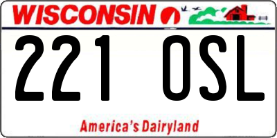 WI license plate 221OSL