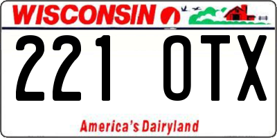 WI license plate 221OTX