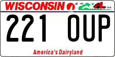 WI license plate 221OUP