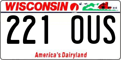WI license plate 221OUS