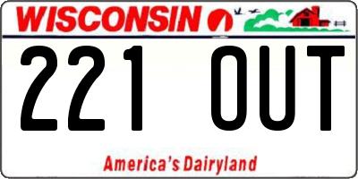 WI license plate 221OUT