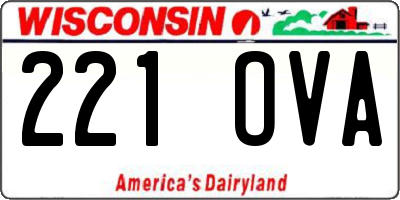 WI license plate 221OVA