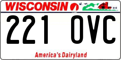 WI license plate 221OVC