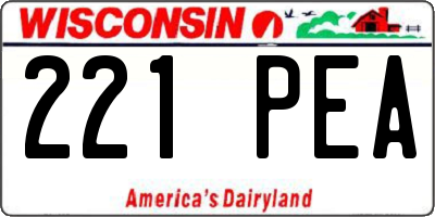 WI license plate 221PEA