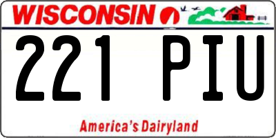 WI license plate 221PIU