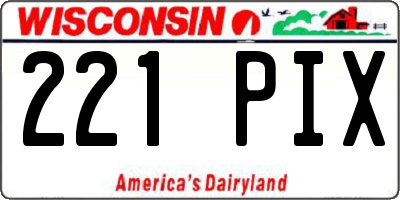 WI license plate 221PIX