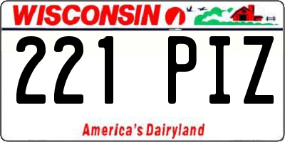 WI license plate 221PIZ