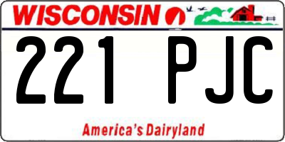 WI license plate 221PJC