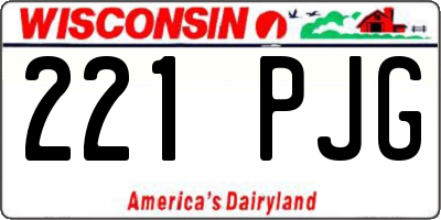 WI license plate 221PJG