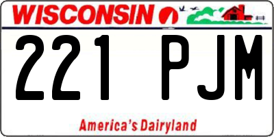 WI license plate 221PJM