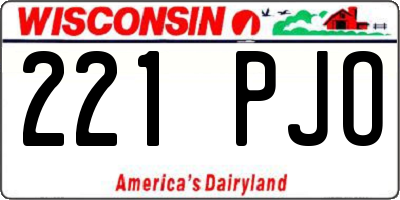 WI license plate 221PJO