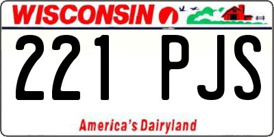 WI license plate 221PJS