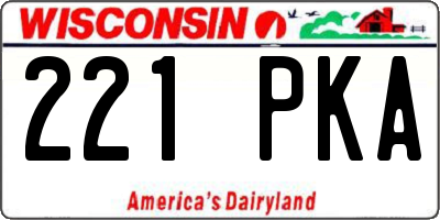 WI license plate 221PKA