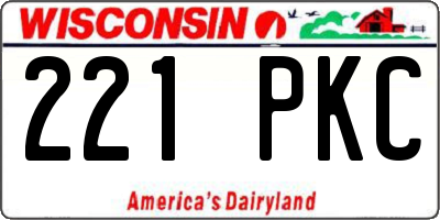 WI license plate 221PKC